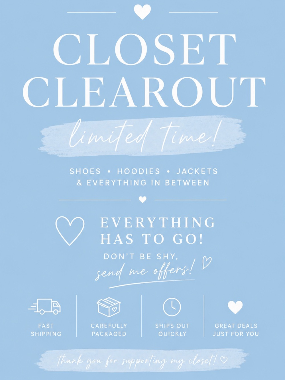 Closet Clearout Promotional Poster - Light Blue